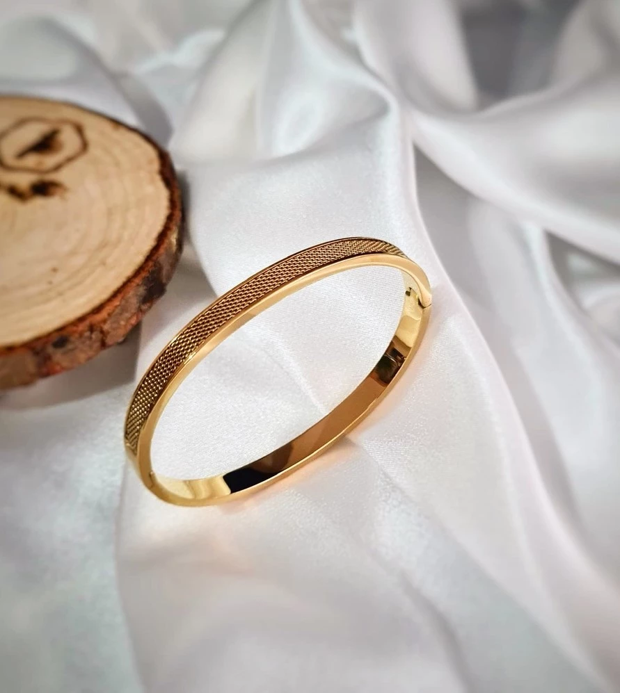 Gold Çelik Bileklik Bilezik Kelepçe Gold Çelik Bileklik Bilezik Kelepçe